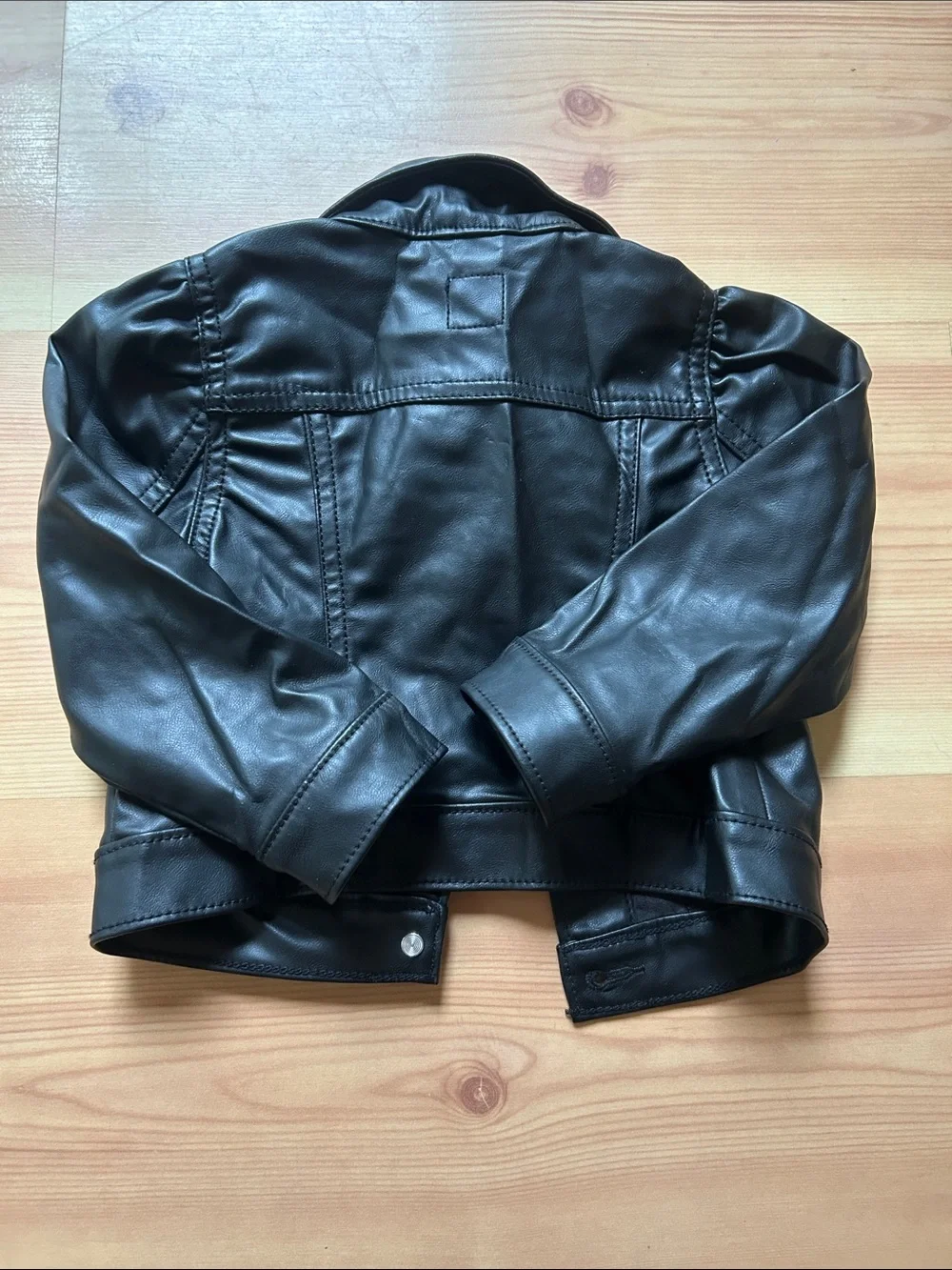 GAP Kids Black Faux Leather Jean Jacket